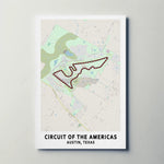 Circuit of The Americas Circuit Map Paper Poster