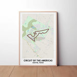 Circuit of The Americas Circuit Map Paper Poster