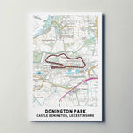Donington Park Circuit Map Paper Poster
