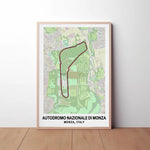 Monza Circuit Map Paper Poster
