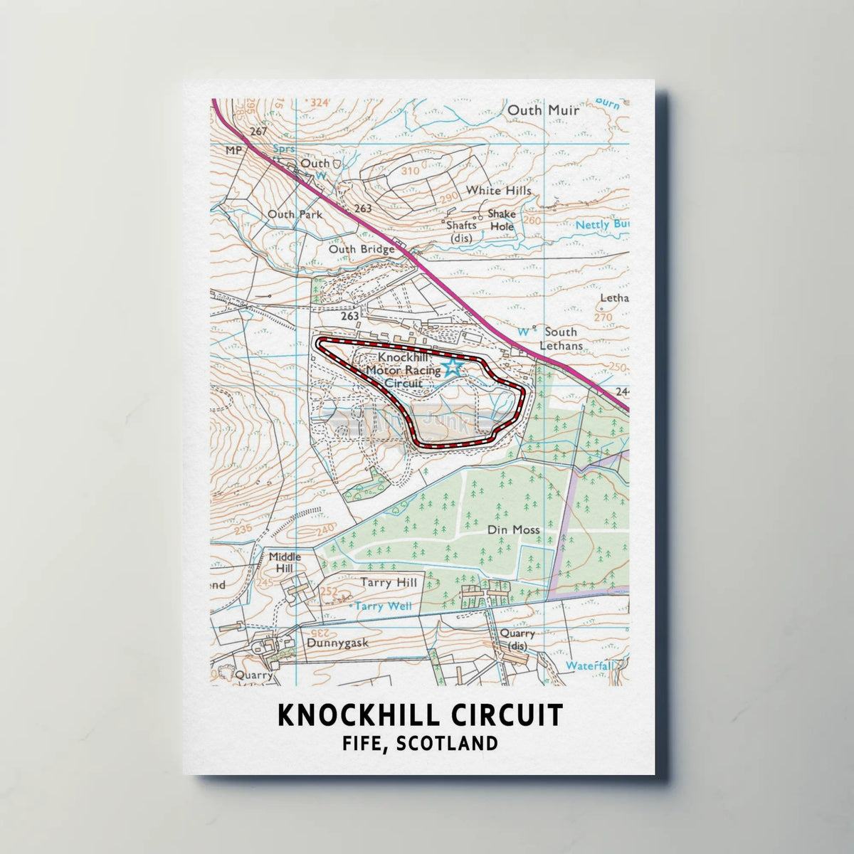 Knockhill Circuit Map Paper Poster