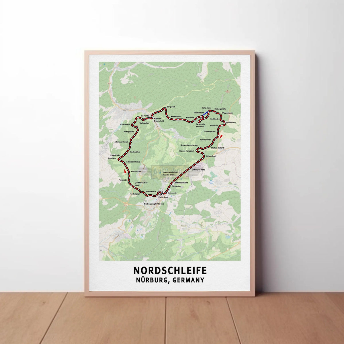 Nordschleife Circuit Map Paper Poster