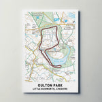 Oulton Park Circuit Map Paper Poster