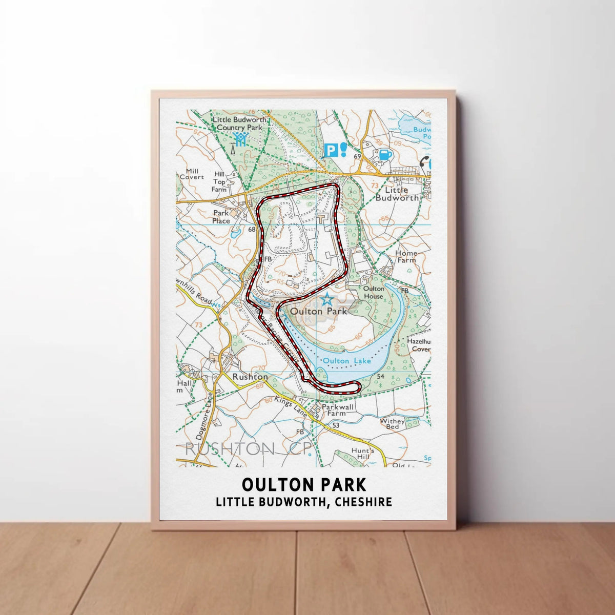 Oulton Park Circuit Map Paper Poster