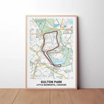 Oulton Park Circuit Map Paper Poster