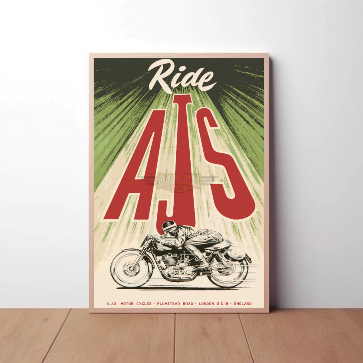 Ride AJS Paper Poster