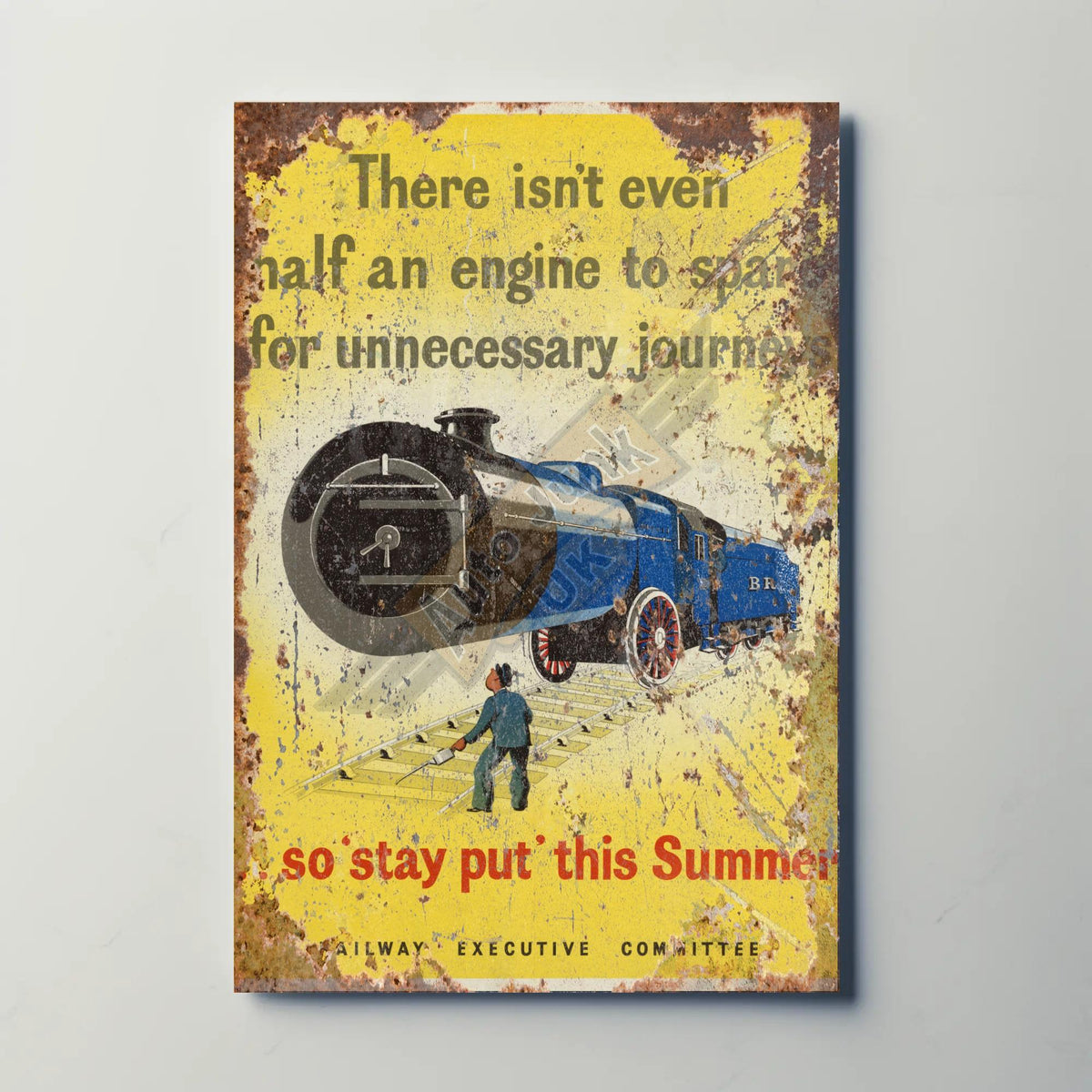 Stay Put This Summer Railway Metal Sign