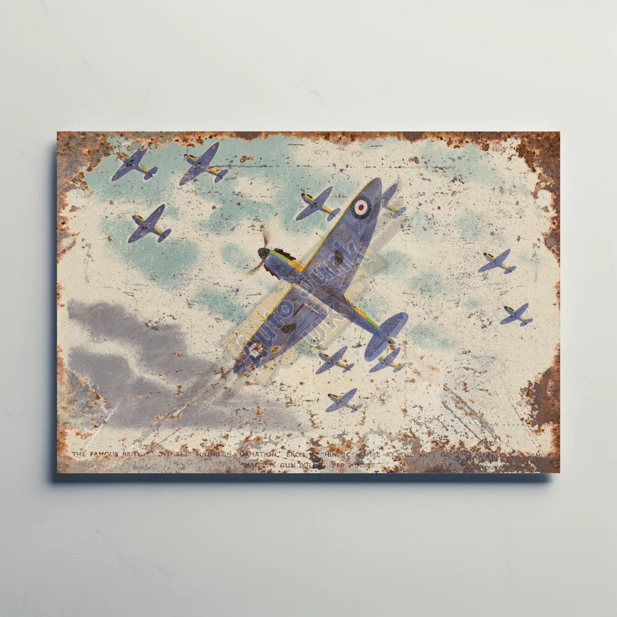 Spitfires Flying in Formation Metal Sign