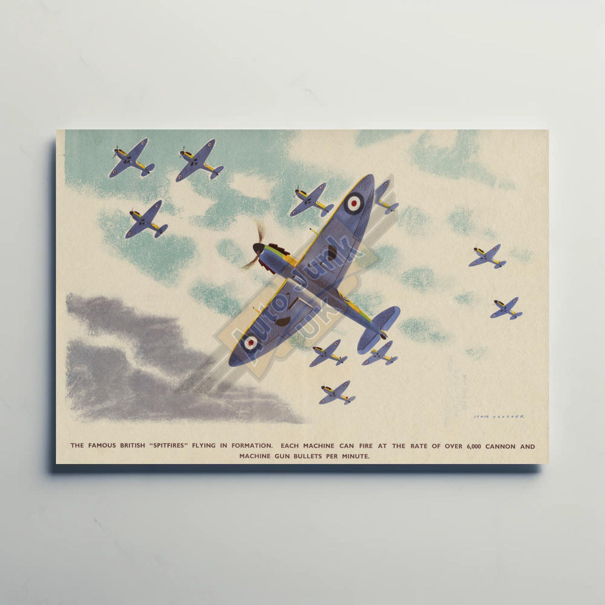 Spitfires Flying in Formation Metal Sign