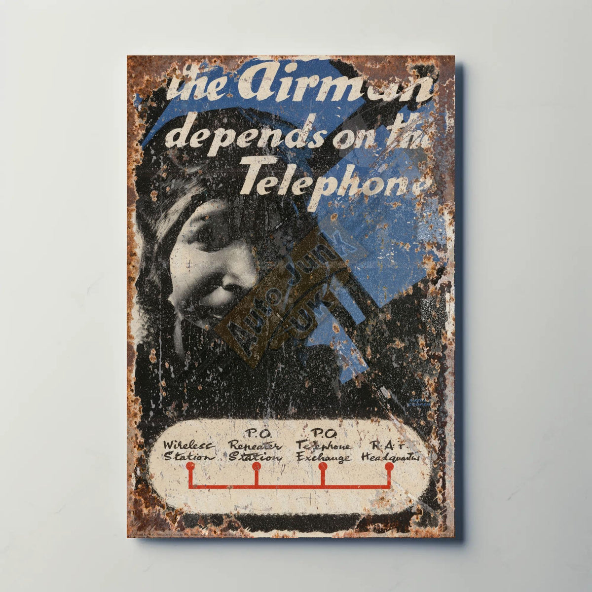 The Airman Depends on the Telephone Metal Sign