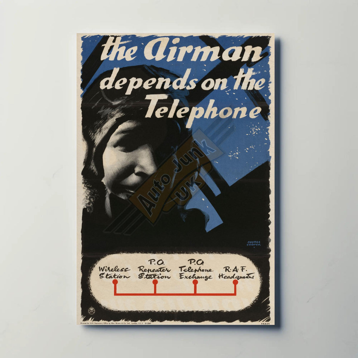 The Airman Depends on the Telephone Metal Sign