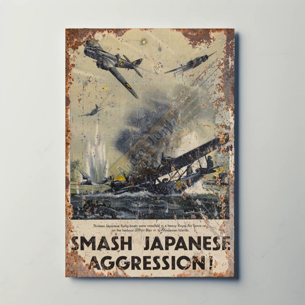 Smash Japanese Aggression Metal Sign