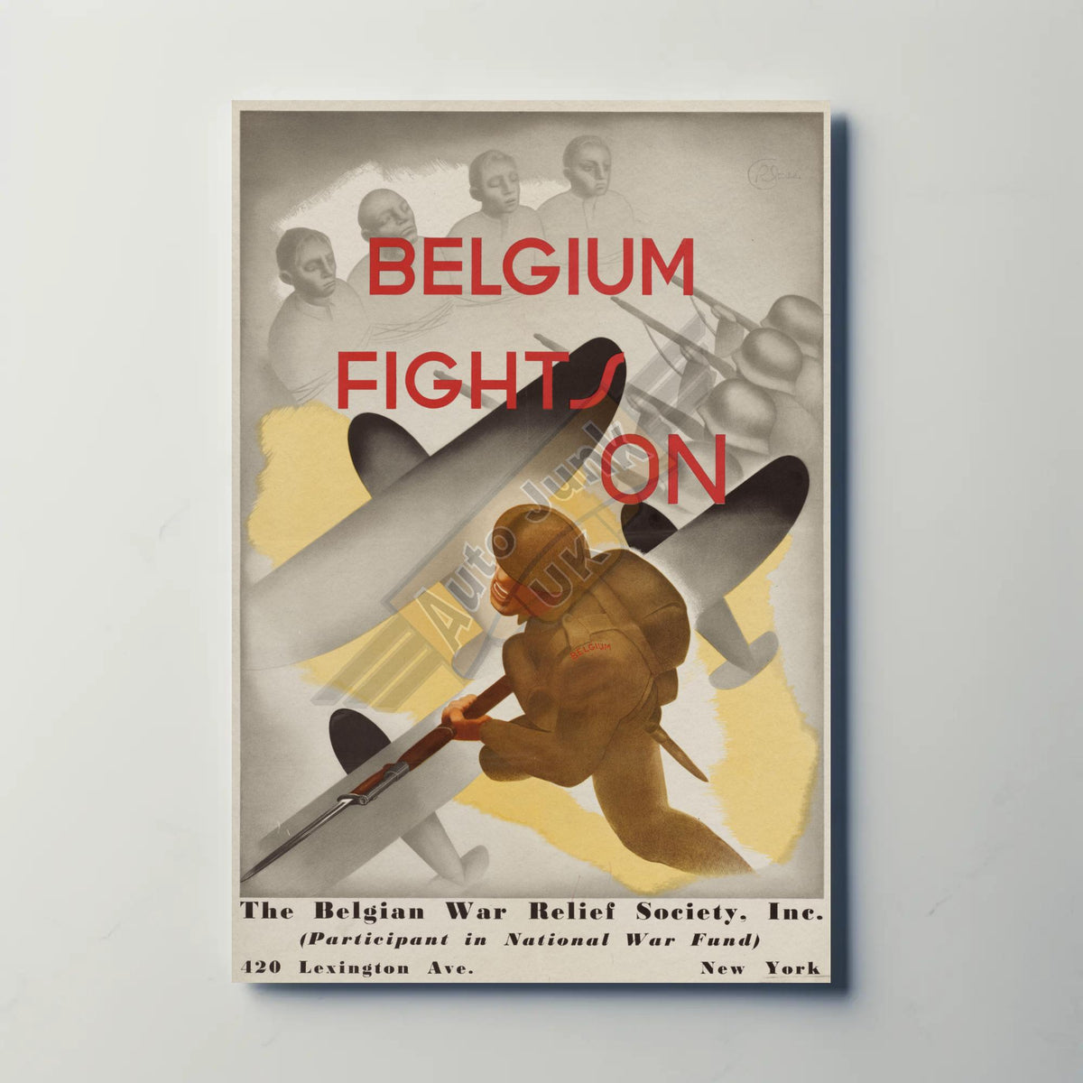 Belgium Fights On Metal Sign