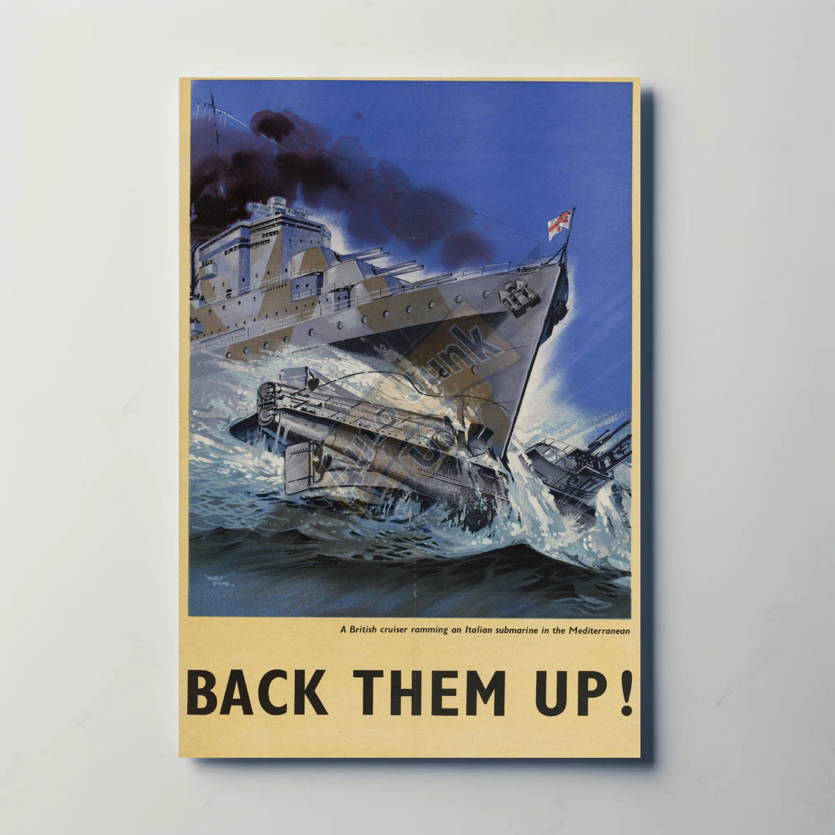 Back Them Up Navy Metal Sign