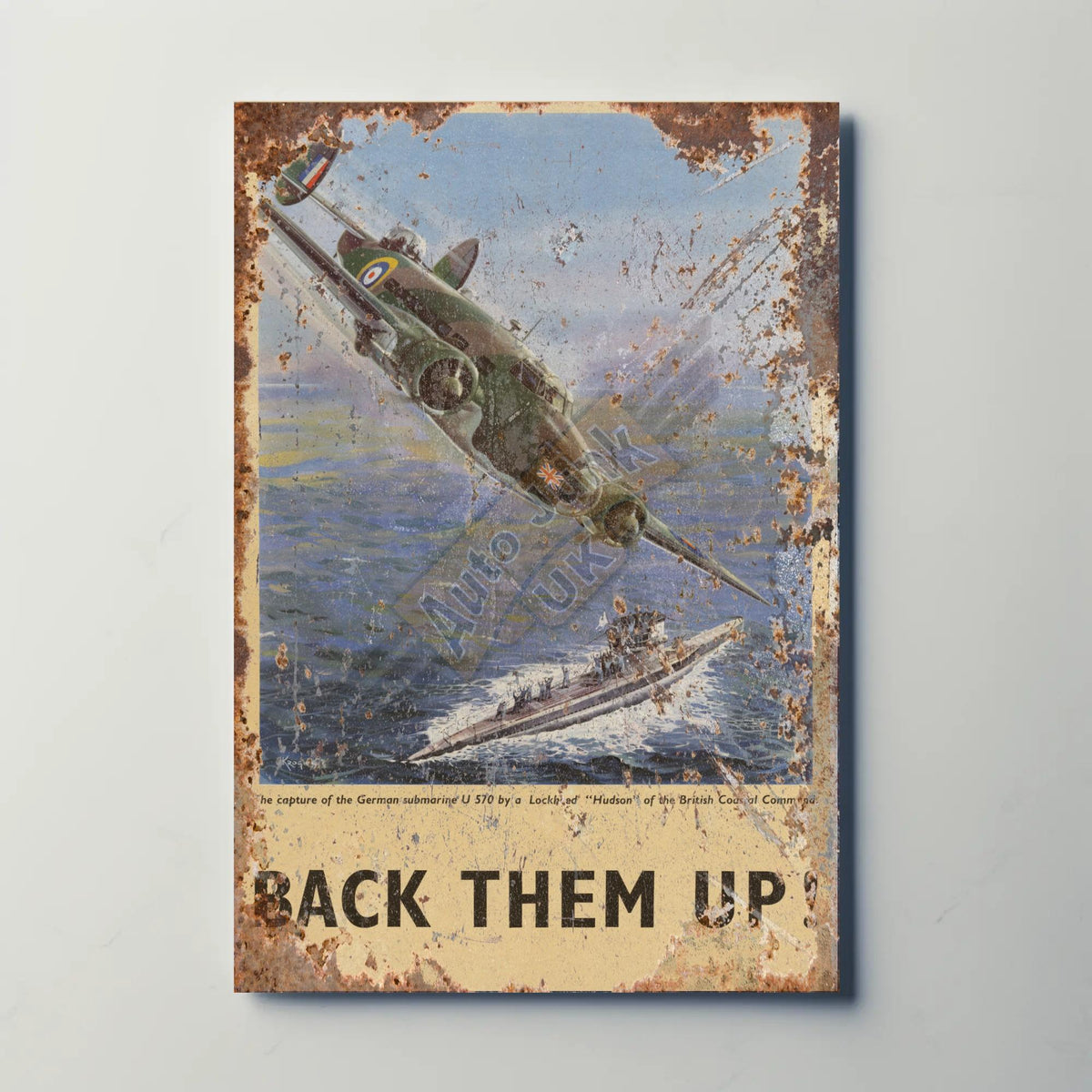 Back Them Up RAF II Metal Sign