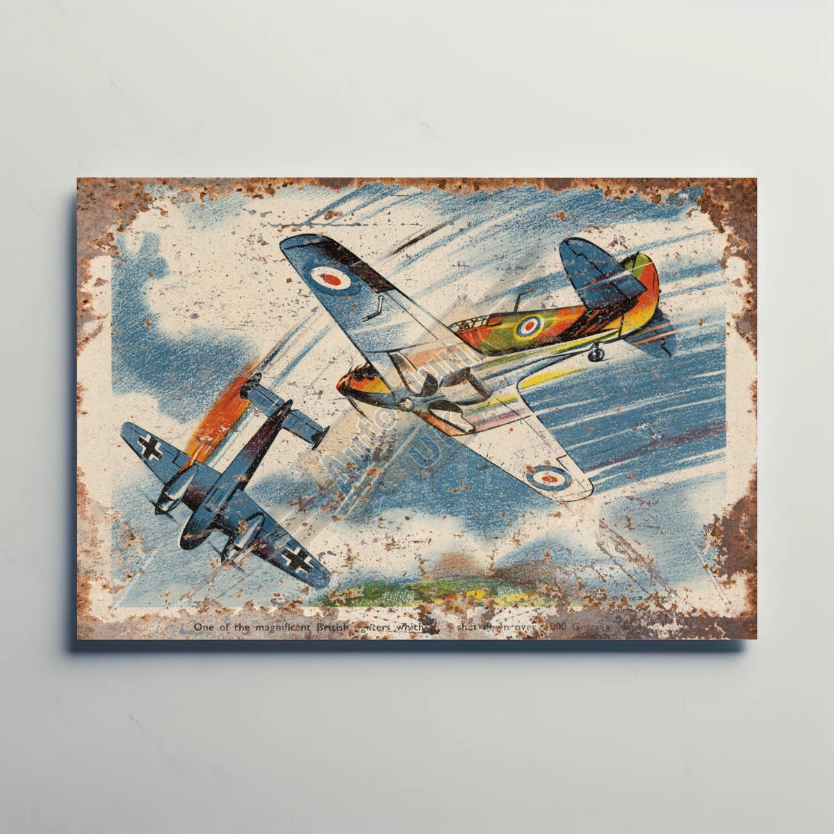 British Spitfire in action Metal Sign