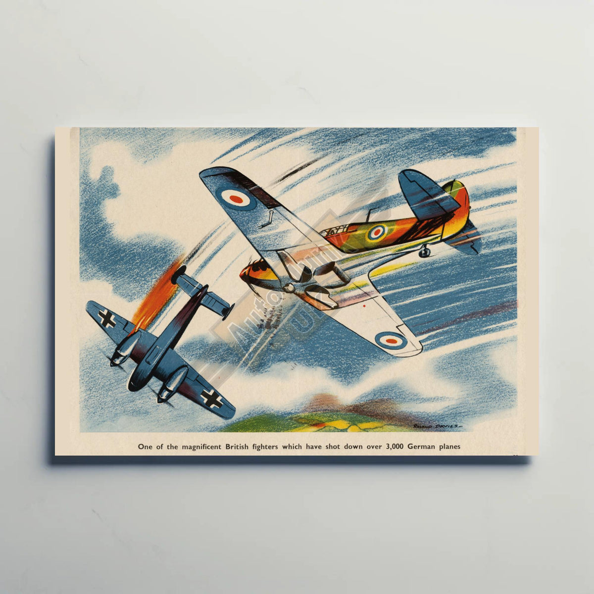 British Spitfire in action Metal Sign