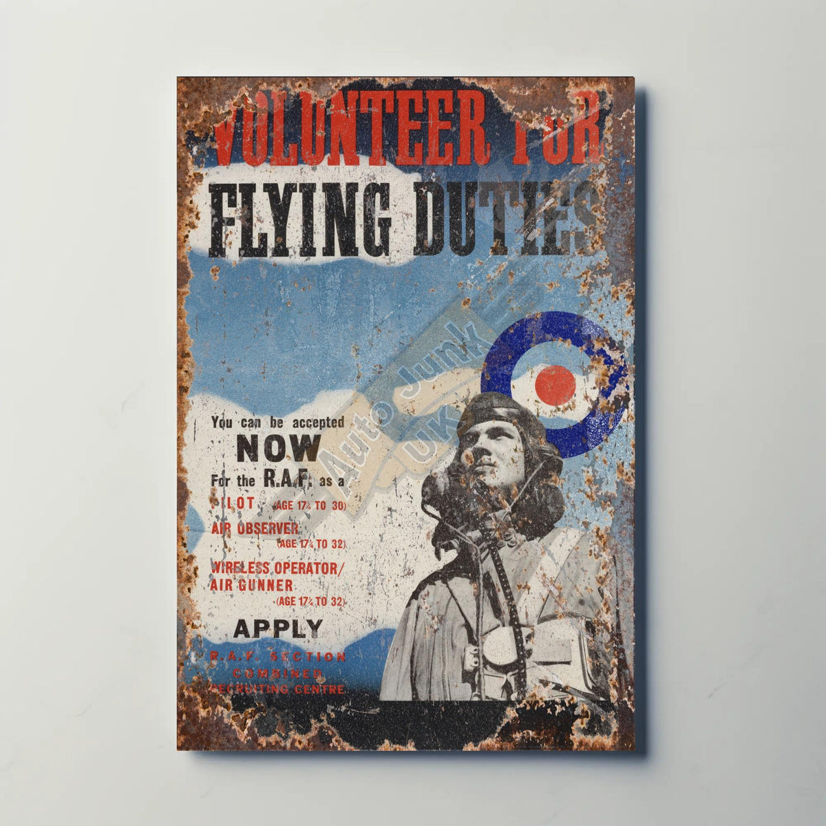 Volunteer for Flying Duties Metal Sign