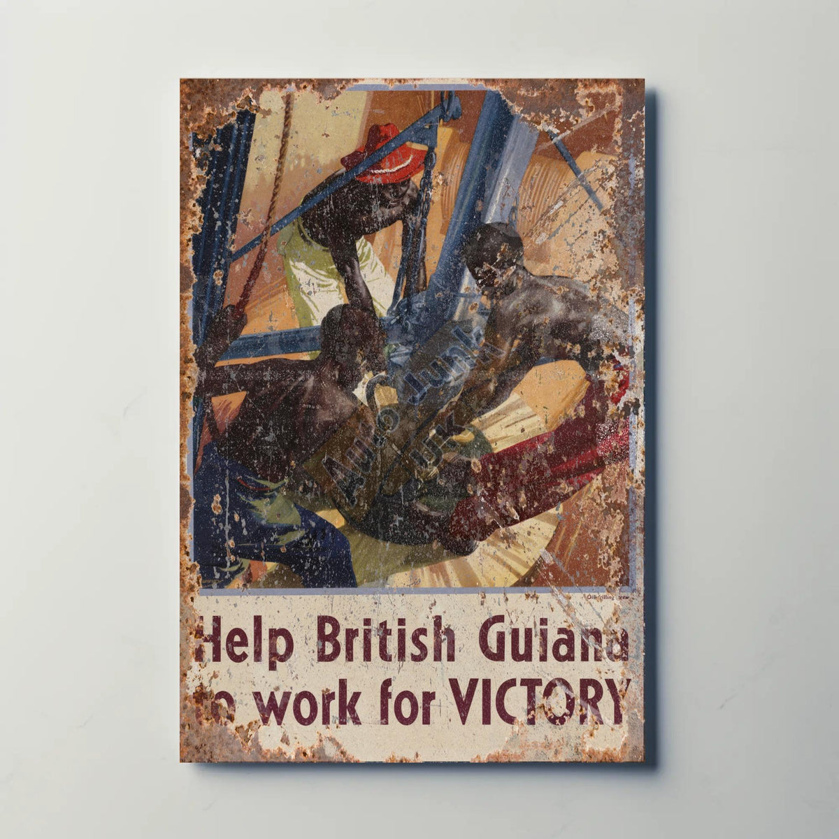 Help British Guiana Metal Sign