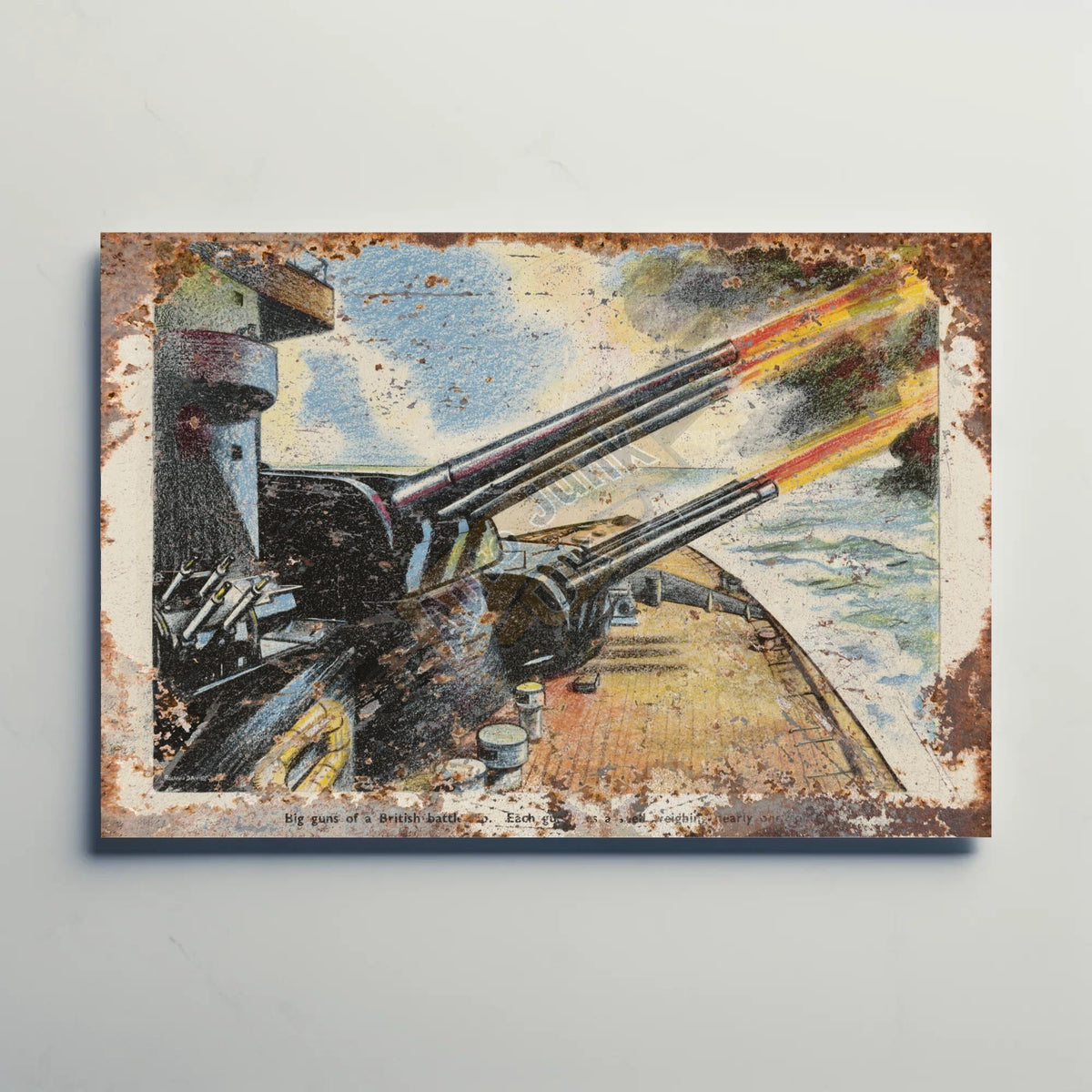 British Battleship Guns Metal Sign