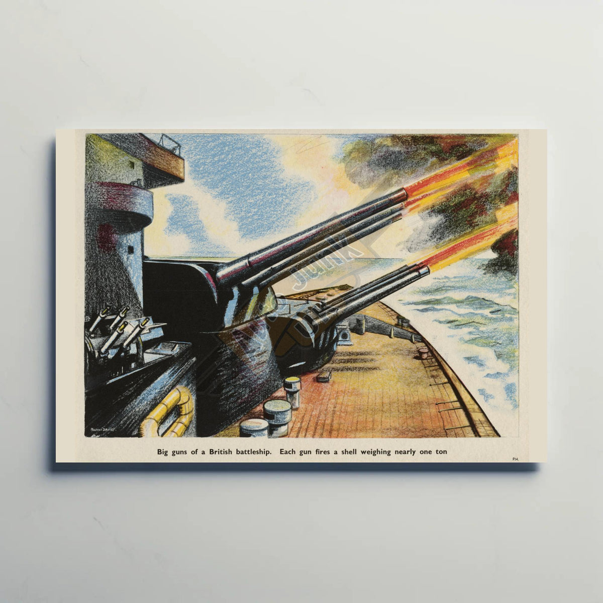 British Battleship Guns Metal Sign