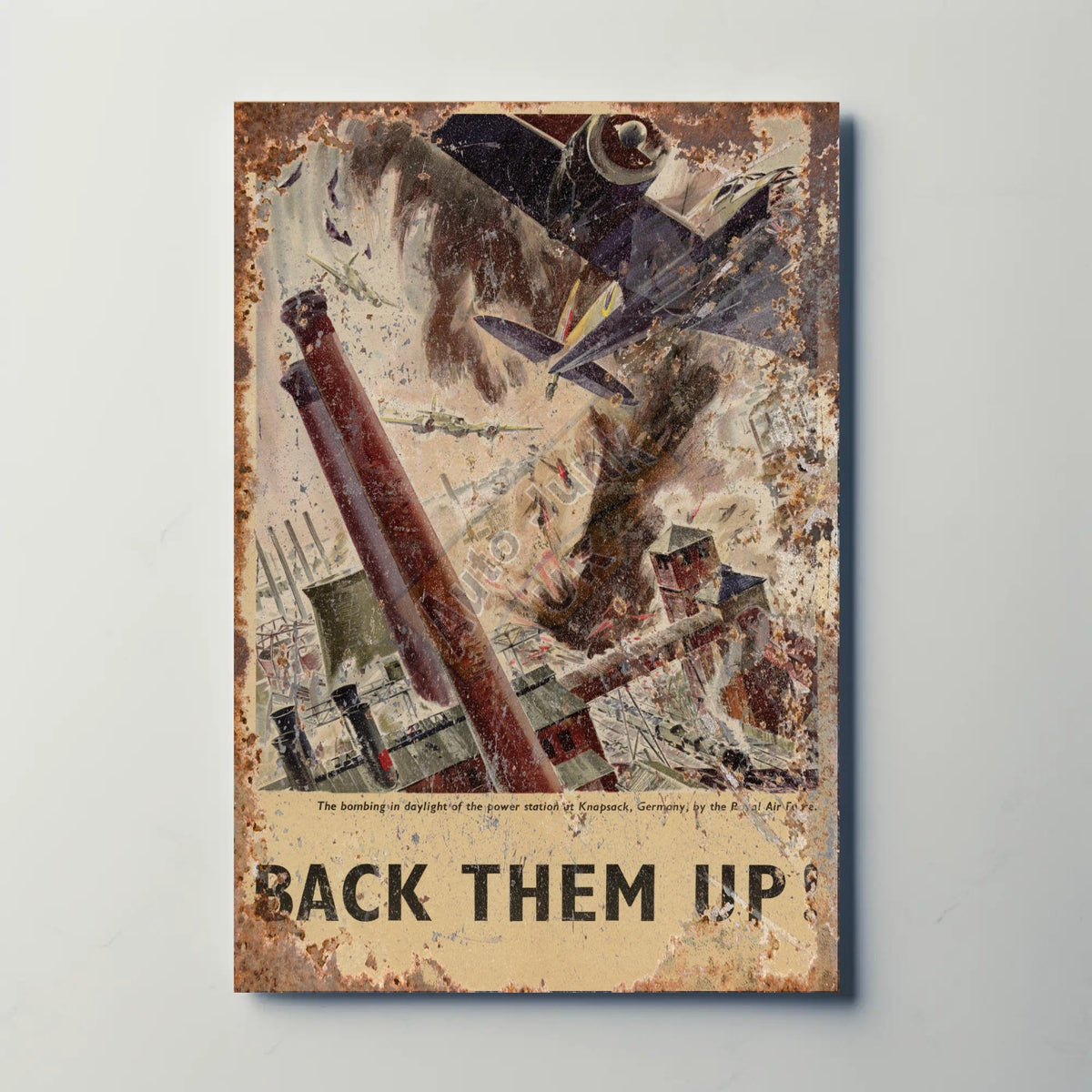 Back Them Up RAF Bombing Metal Sign