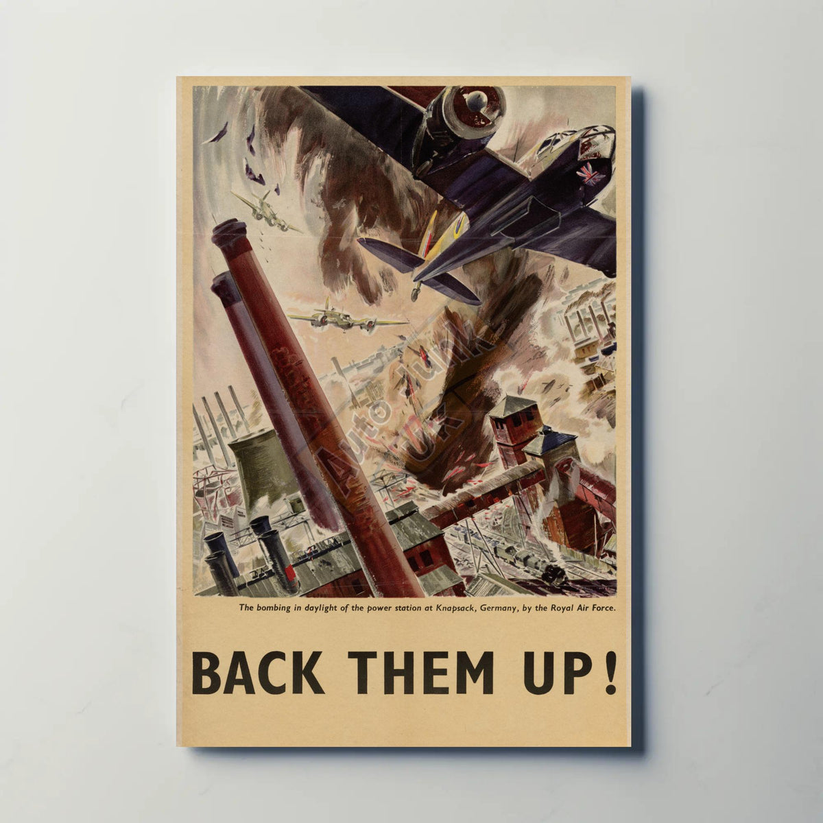 Back Them Up RAF Bombing Metal Sign