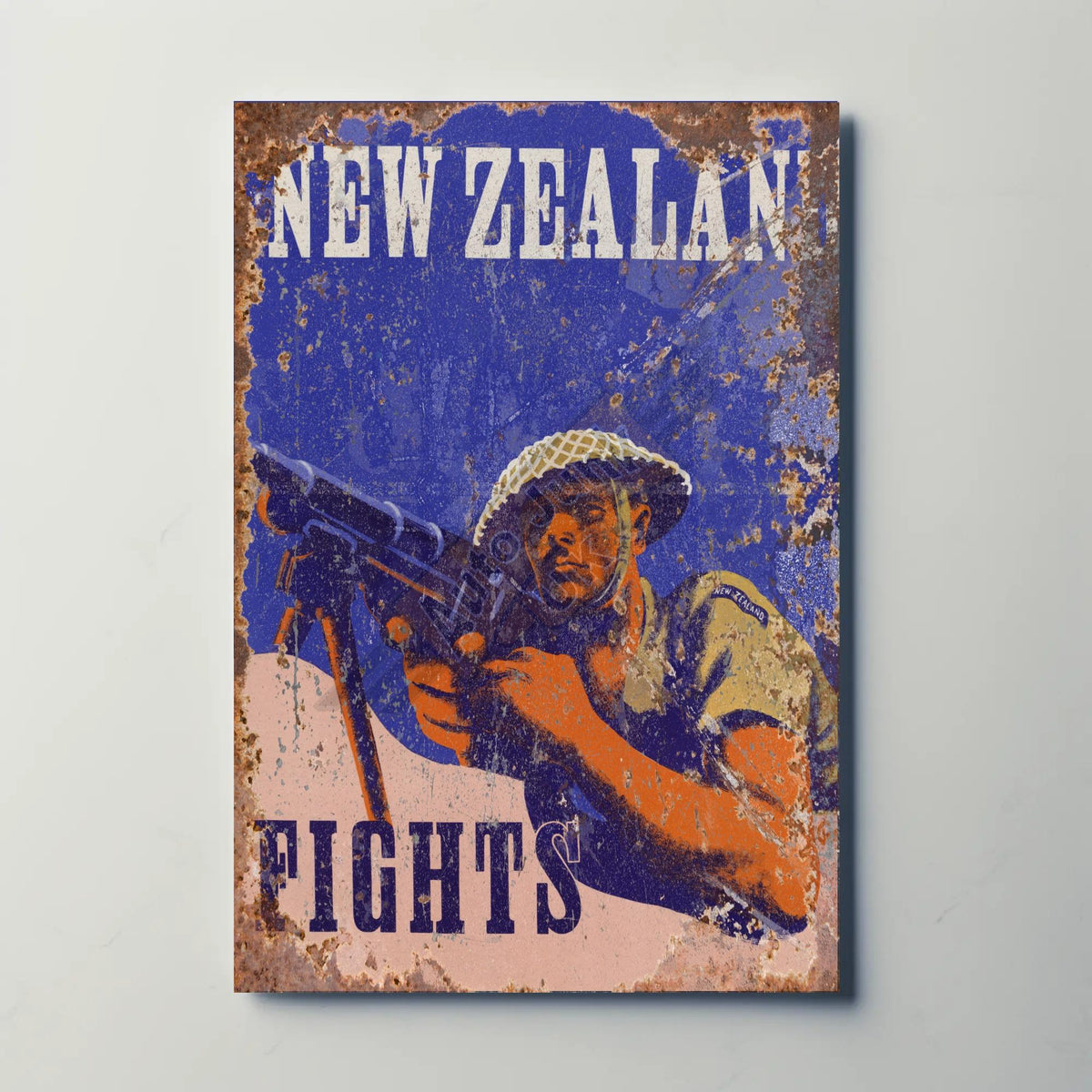 New Zealand Fights WW2 Metal Sign