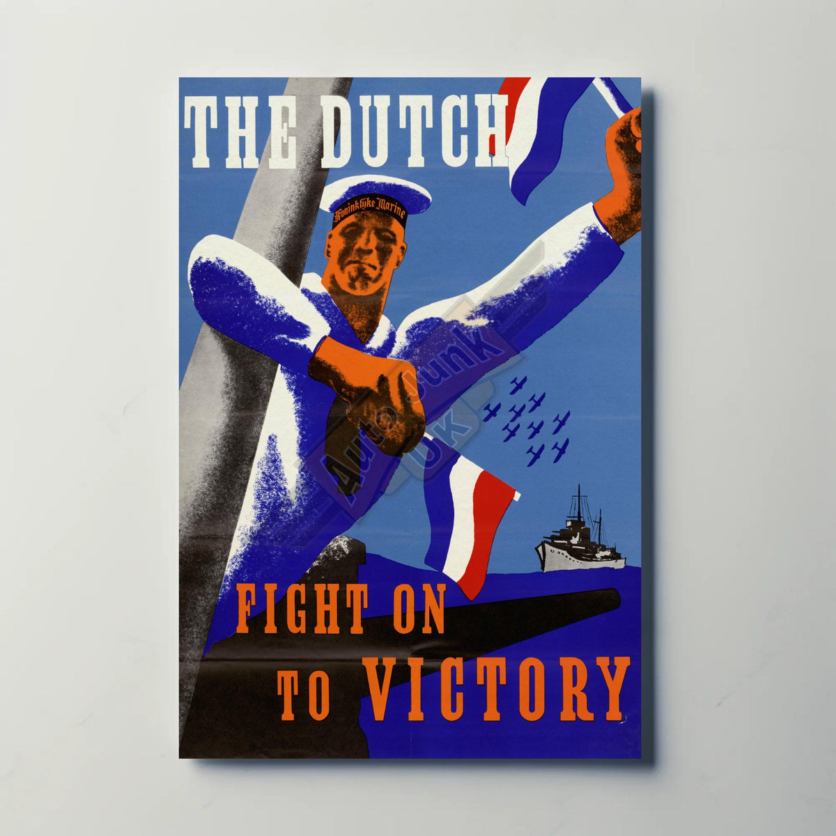 The Dutch Fight On To Victory Metal Sign