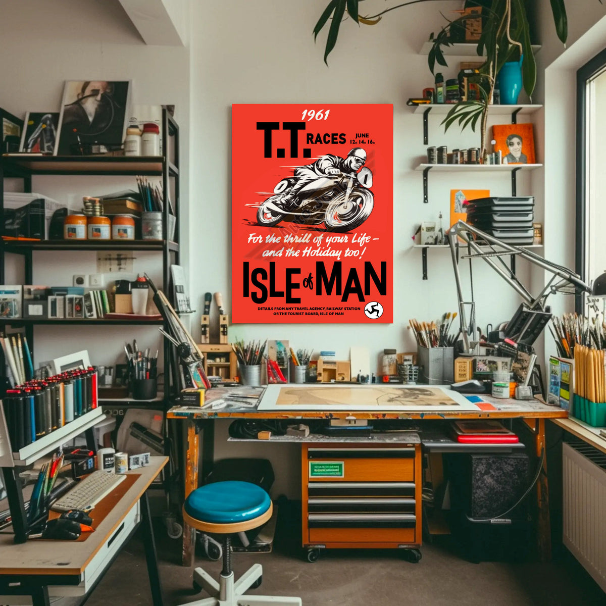 Isle of Man TT 1961 Paper Poster
