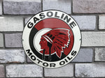 Red Indian Gasoline Enamel Sign