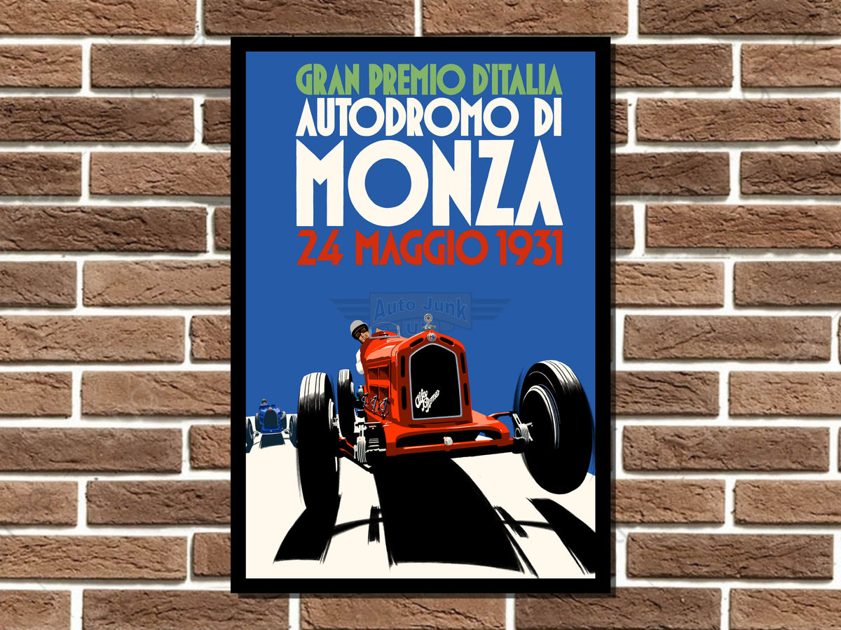 Alfa Romeo Monza Art Deco Style Metal Sign