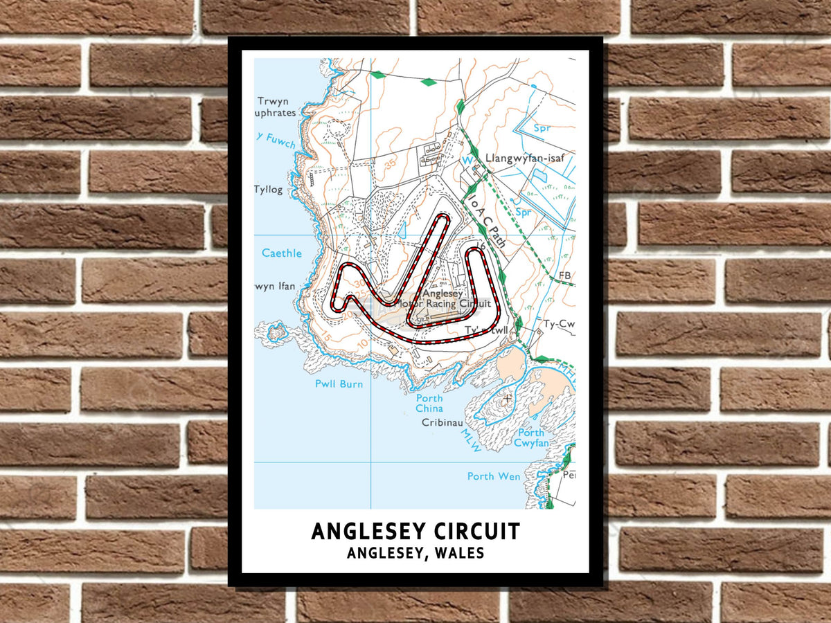 Anglesey Circuit Map Layout Metal Sign