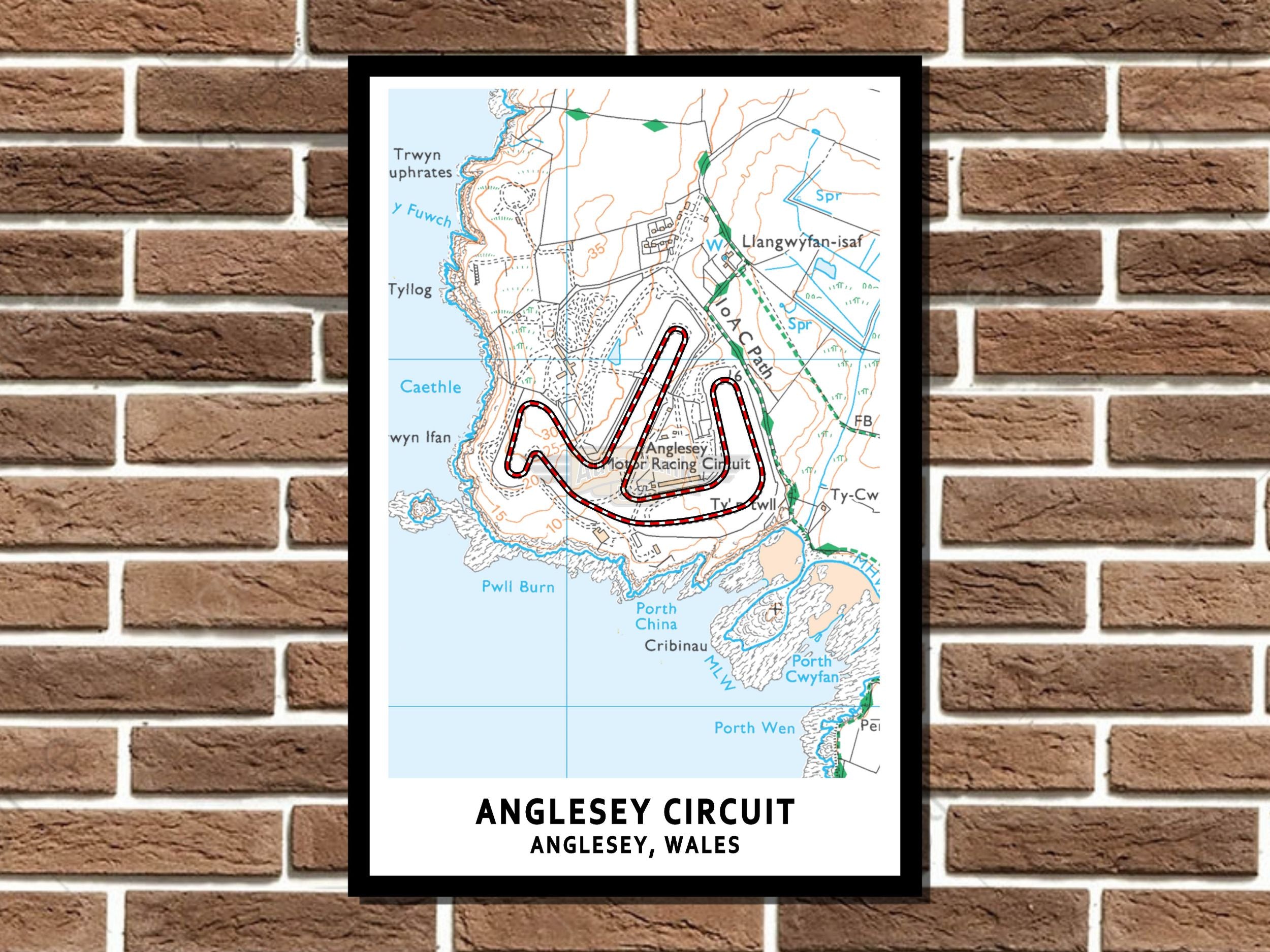 Anglesey Racing Circuit Anglesey Circuit Map Layout Metal Sign– Auto Junk UK Ltd