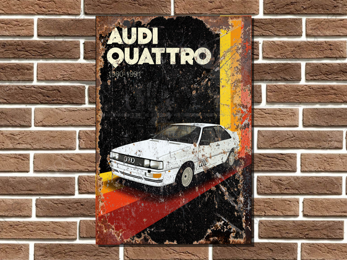 Audi Quattro Metal Sign