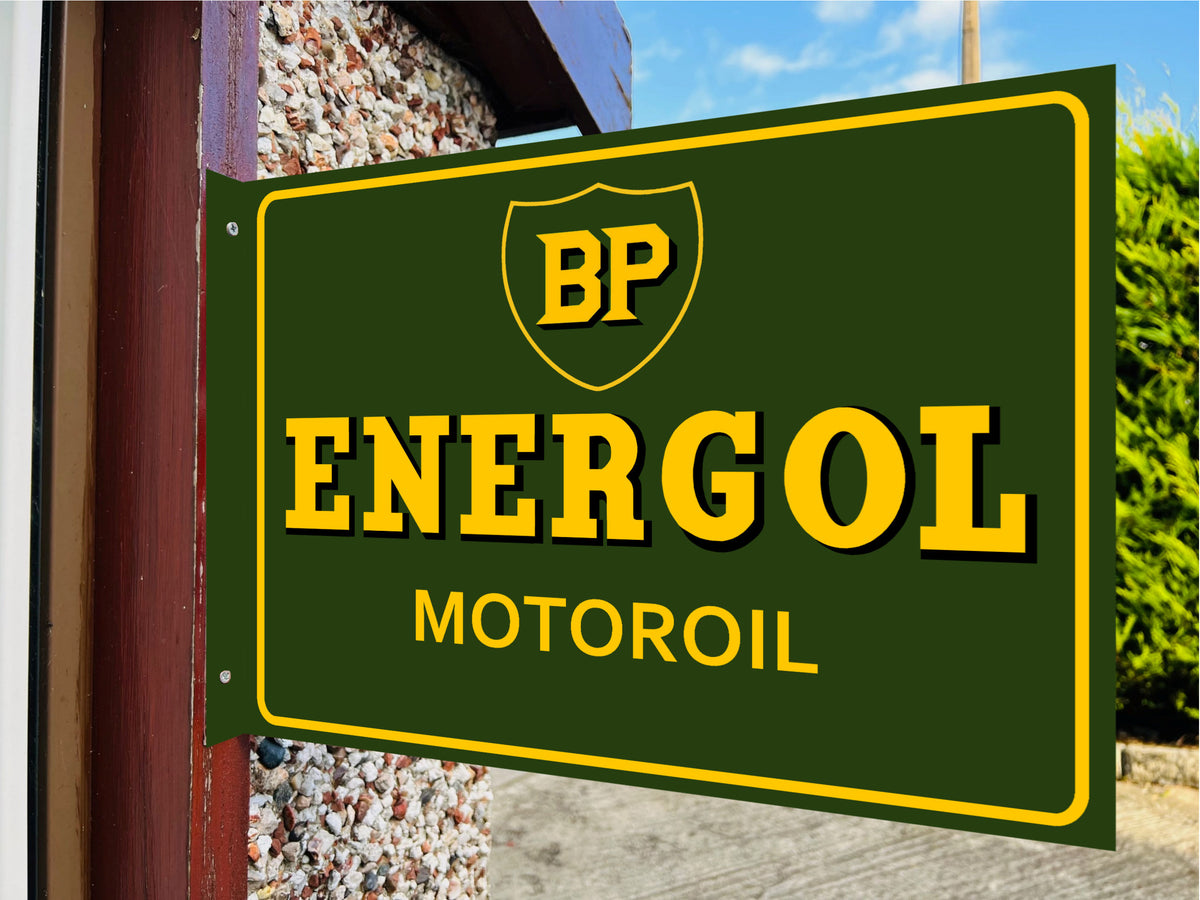 BP Energol Double Sided Metal Flange Sign