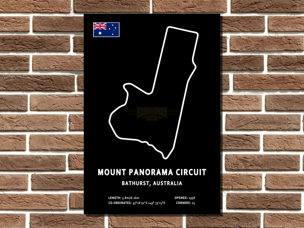 Mount Panorama Circuit Layout Metal Sign