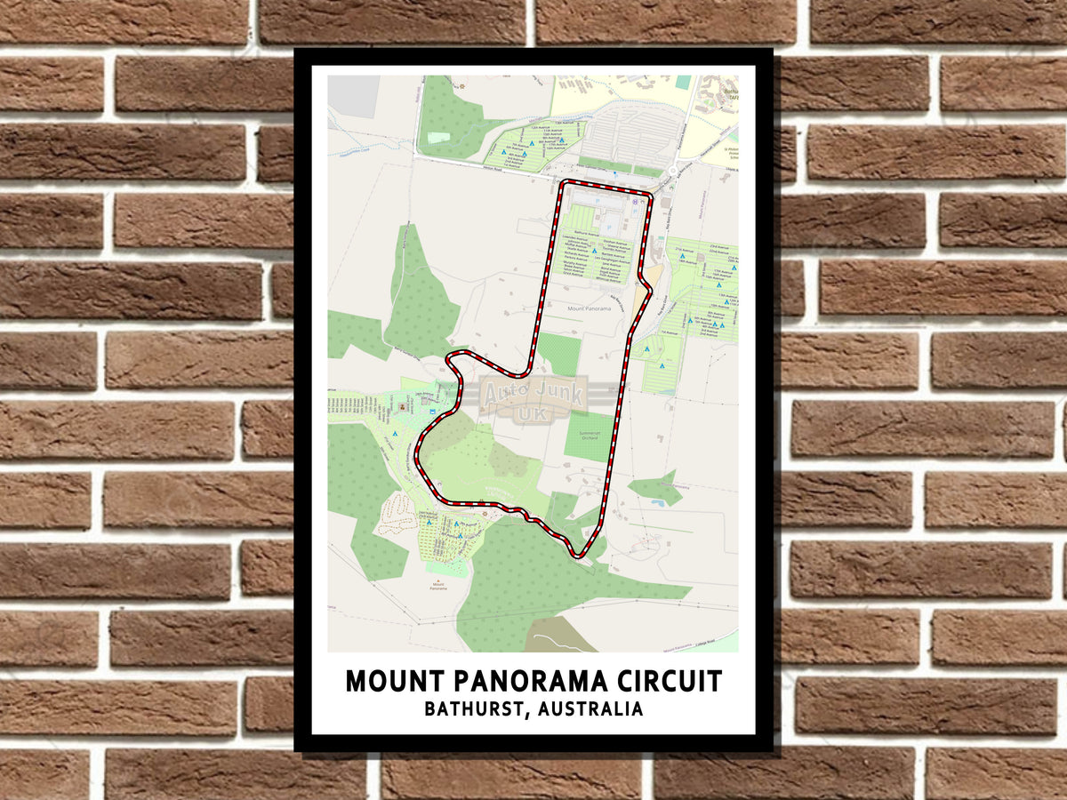 Mount Panorama Bathurst Circuit Map Layout Metal Sign