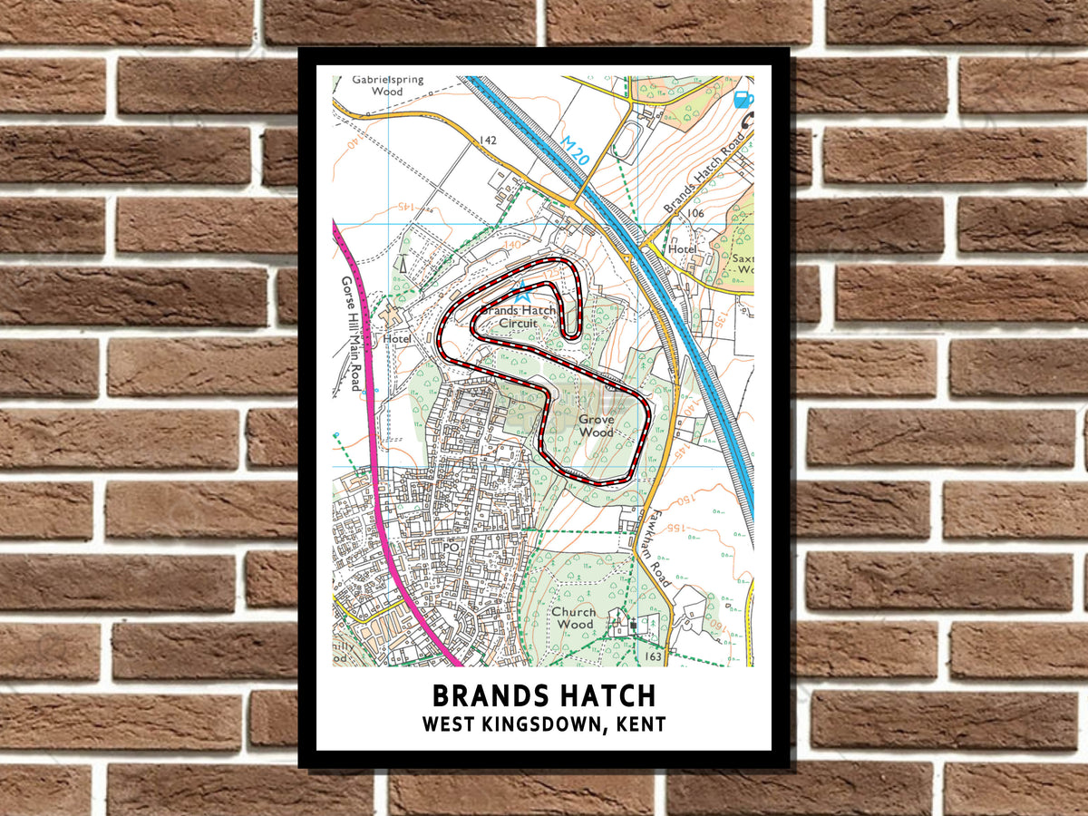 Brands Hatch Circuit Map Layout Metal Sign