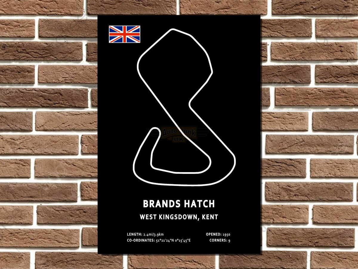Brands Hatch Circuit Layout Metal Sign