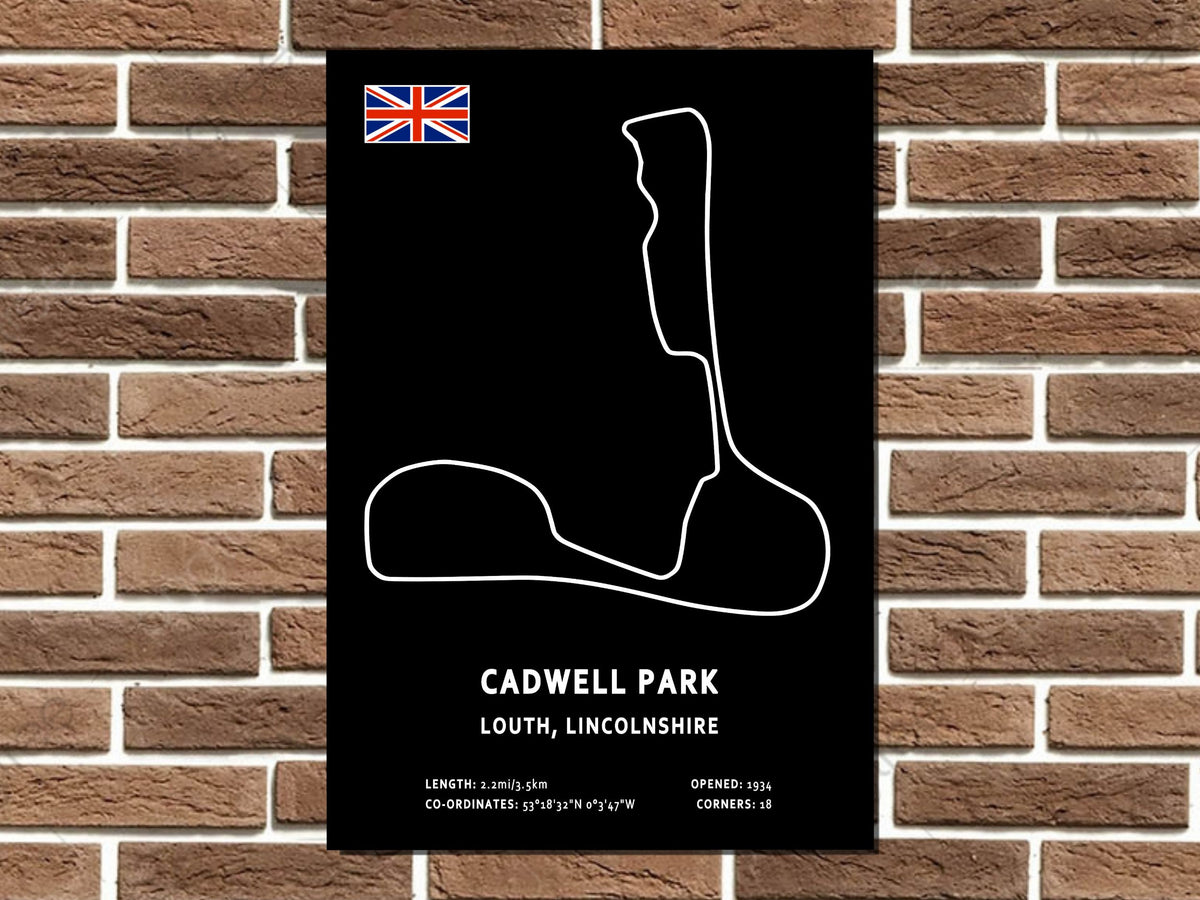 Cadwell Park Circuit Layout Metal Sign