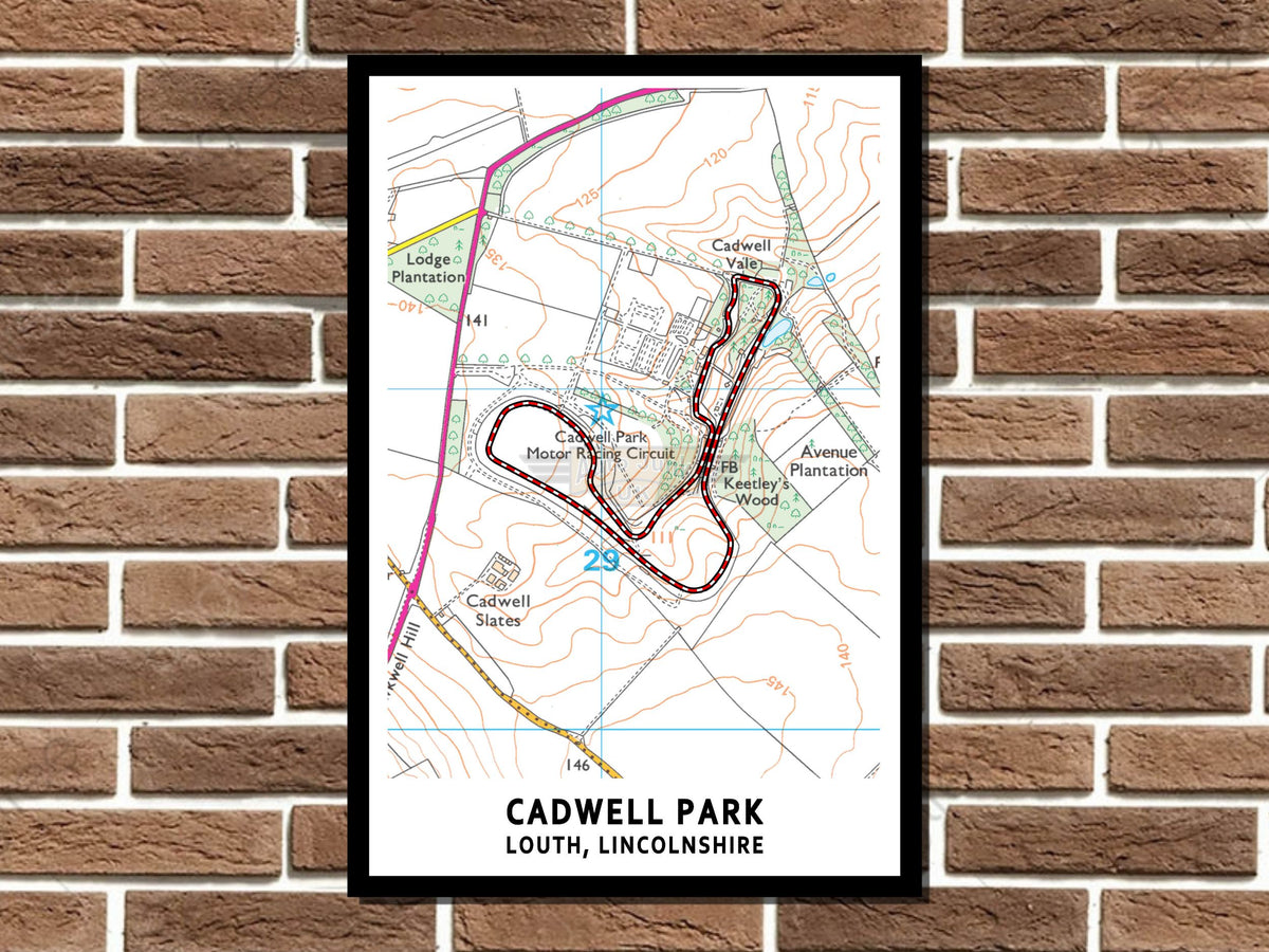 Cadwell Park Circuit Map Layout Metal Sign