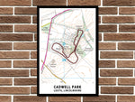 Cadwell Park Circuit Map Layout Metal Sign