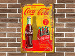 Coca Cola in Bottles Metal Sign