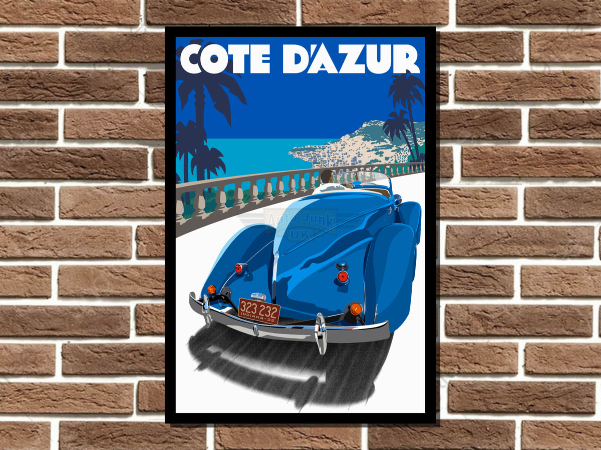 Cote D'Azur Art Deco Style Metal Sign