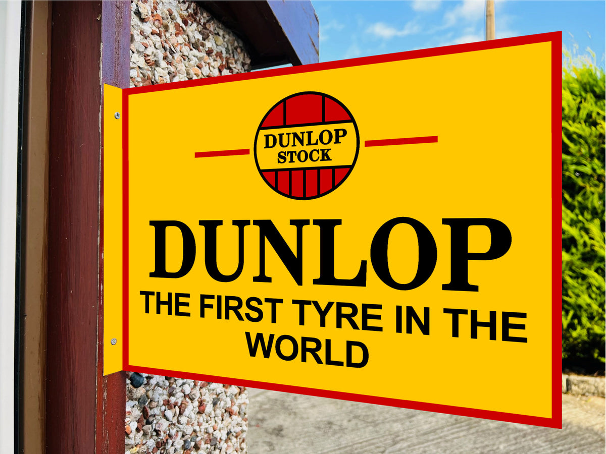 Dunlop Tyres Double Sided Metal Flange Sign