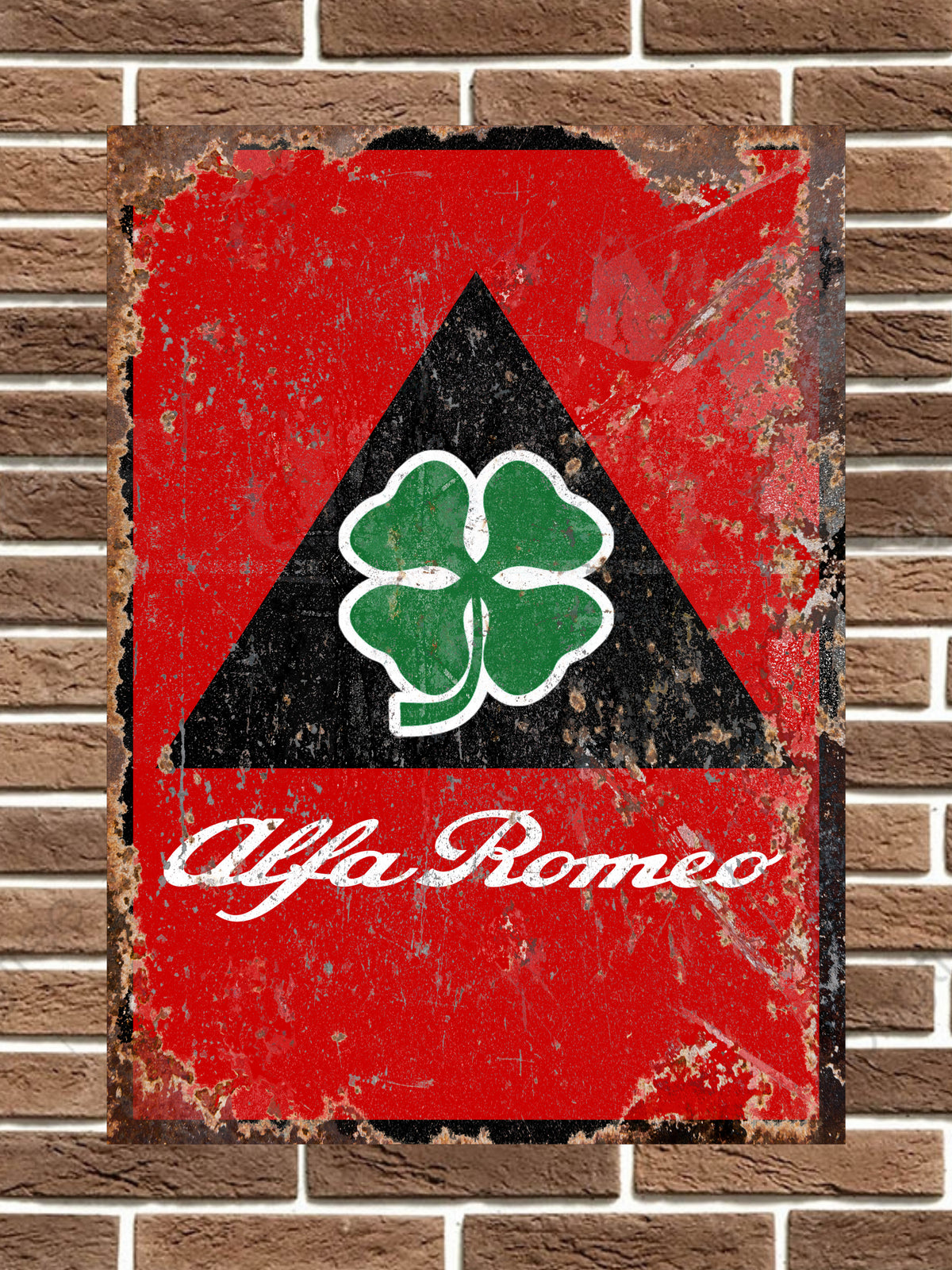 Alfa Romeo Cloverleaf Metal Sign