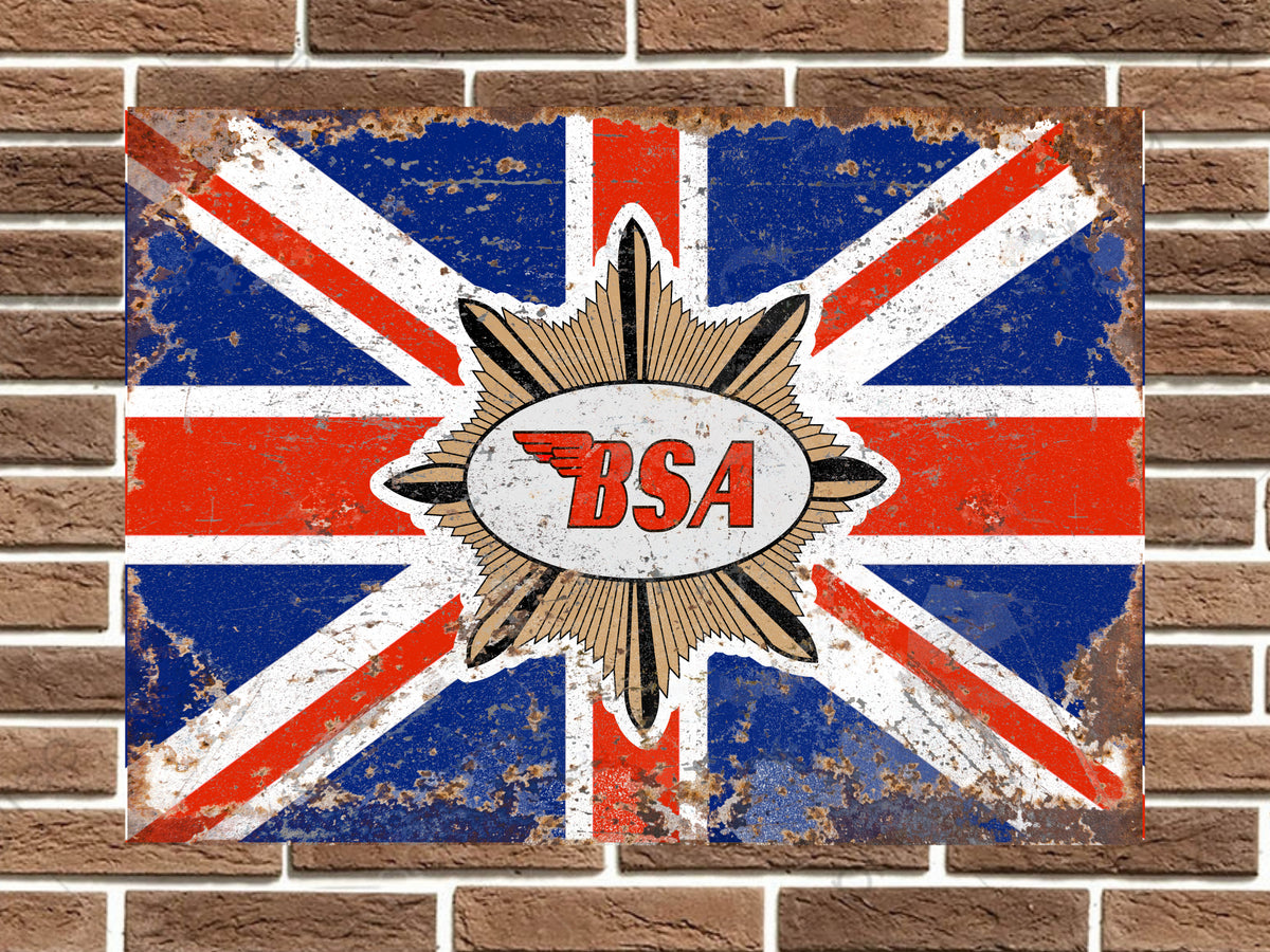 BSA Union Jack Metal Sign