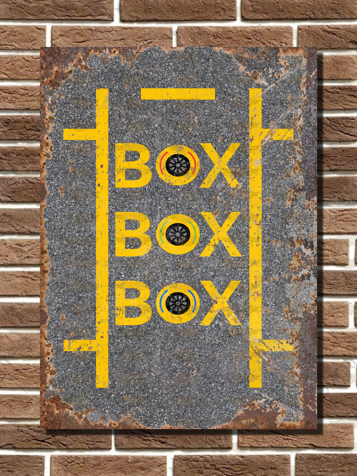 Pit Stop "BOX BOX BOX" Metal Sign