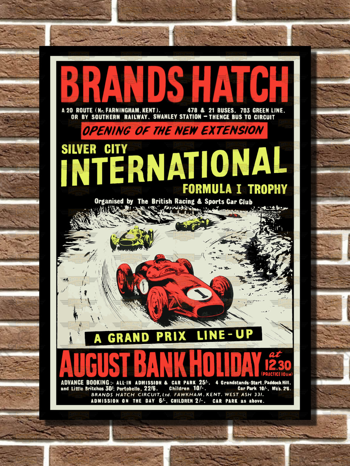 Brands Hatch Formula 1 Trophy Metal Sign